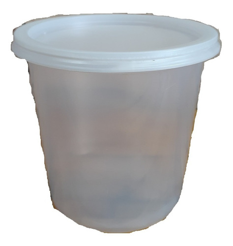 Pote 1/2 Plastico Descartable C/tapa Natural X50 