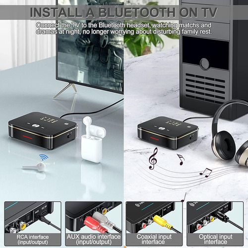 Adaptador De Transmisor Receptor Inalámbrico Bluetooth 5.0
