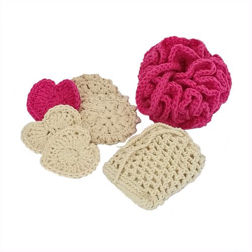 Set Spa Mujer Kit Belleza Regalo Artesanal Tejido Crochet