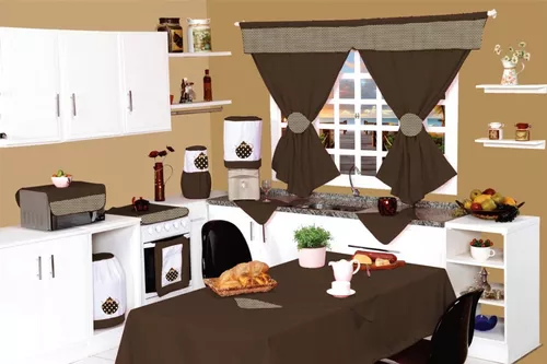 Jogo De Cozinha Estampado Em Tecido Oxford - Super Oferta