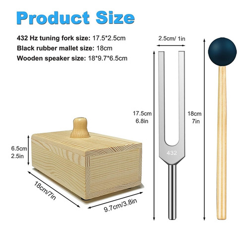 Diapasón De 432 Hz Con Caja De Resonancia, Para Curación De