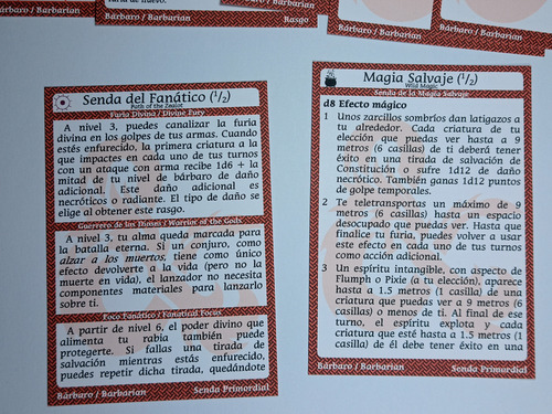 Tarjetas De Conjuro Para Barbaro Dungeons N Dragons Phb+x+t