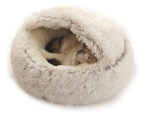 2-em-1 Peluche Redondo Mascota Gato Perro Sofá-cama Invierno