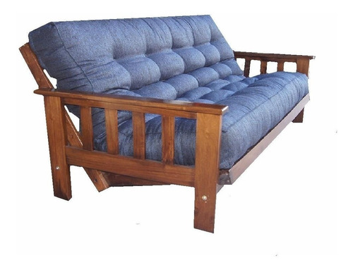 Futon 3 Cuerpos Guatambu Macizo Lustrado + Colchon Cama