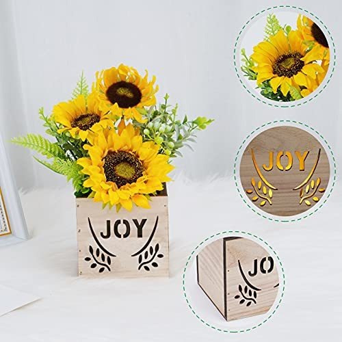 Hamore - 2 Girasoles Artificiales Con Luz En Caja De Madera, | Cuotas sin  interés