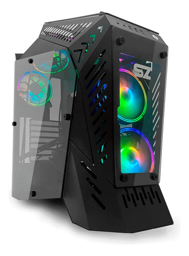 Gabinete Brx Gamer Storm-z Anxious Lateral Vidro 3 Fans Rgb