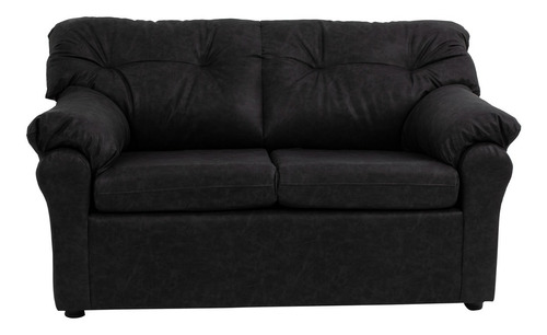 Sofá América 2 Cpos Cueros Auris Negro / Muebles América