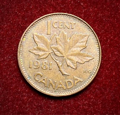 Moneda 1 Centavo Canadá 1981 Km 132 Elizabeth 2