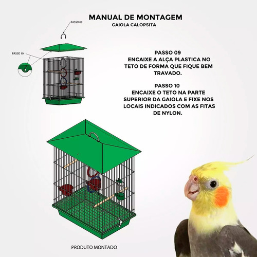 Gaiola para pássaros Vivopet Cockatoo com acessórios 1 Unidade