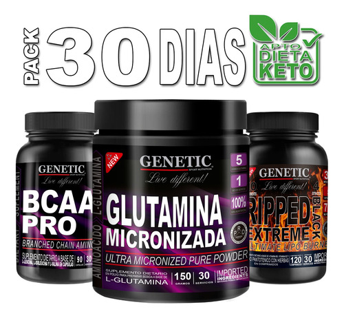 Crecimiento Muscular Definido Bcaa + Glutamina Genetic