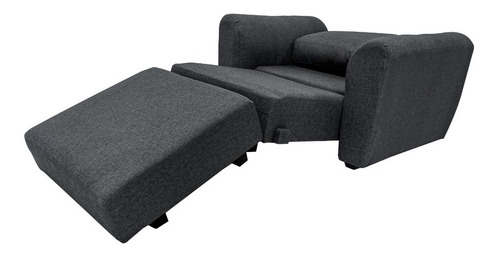 Sofá Cama Sofacama Sala Futón Grecco Mobydec Muebles Color Gris Oscuro