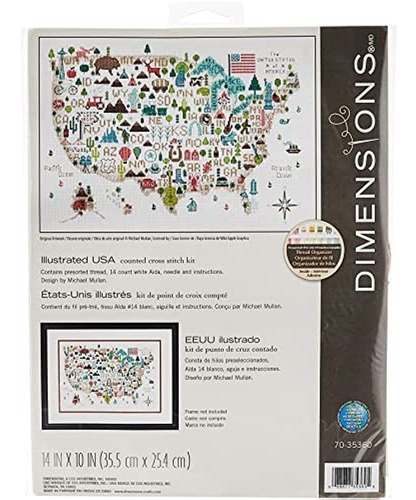 Darice Dimensions 'illustrated Usa' Patriotic 50 States Coun