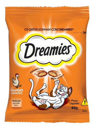 Petisco para Gatos Adultos Frango Dreamies Pacote 40g