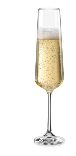 Imagen 1 de 6 de Copas Champagne Cristal Bohemia Original Setx6 Sandra 200ml