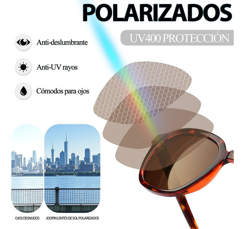 Lentes De Sol Joopin M1123 Mujer Hombre Polarizado Moda Cuadrados Uv Gafa Carey/marrón