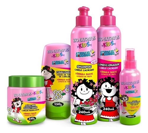 Kit Kids Cabelo Cacheado Completo 5 Produtos Bio Extratus