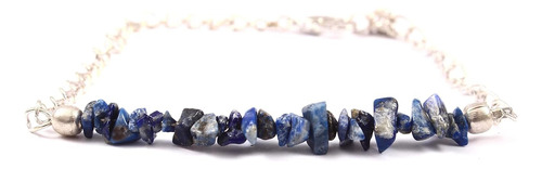 Pulsera De Barra De De Lapislázuli Azul Mujeres Cadena...