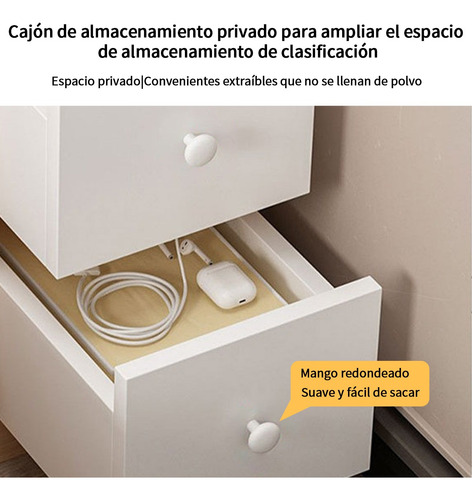 Buro Mesa De Noche Para Recamara Moderno Con 3 Cajones Blanco