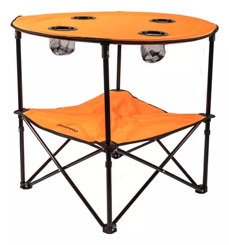 Mesa Plegable Con Portavasos Camping Pesca Playa + Bolso