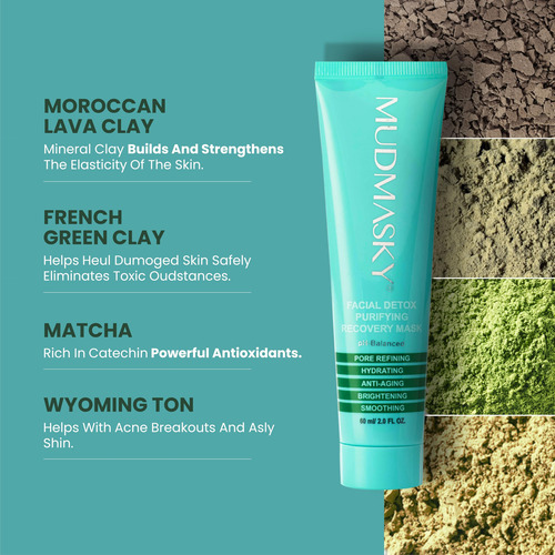 Mascarilla Facial Mudmasky Barro Purificadora 2 Onzas Tipo De Piel