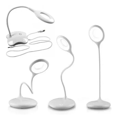 Luminaria Mesa Flexivel Touch Sem Fio 3 Níveis Luz 14 Led