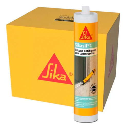 Pack 12x280ml Sikasil C Silicona Neutra Anti Hongos Café