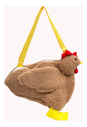 Bandolera De Felpa Con Forma De Gallina De Moda Para Mujer,