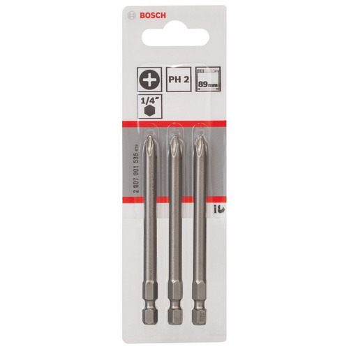 Puntas Philips Ph2 X 89mm P/atornillador X3 Bosch 2607001535