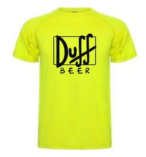 Remera Bariloche Duff Simpsons Fluor Amarilla Fiesta Egresa