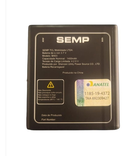 Bateria Semp Modelo Ba03 Original Compatível Semp Go 3c 4018