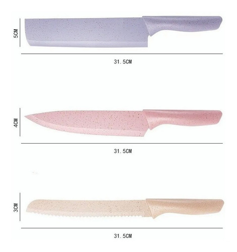 Set De Cuchillos De Acero Inoxidable Para Cocina 6 Piezas