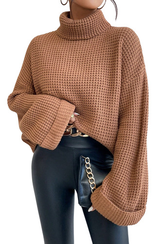 Sweater Polera Oversize Con Mangas Anchas Shein Importado