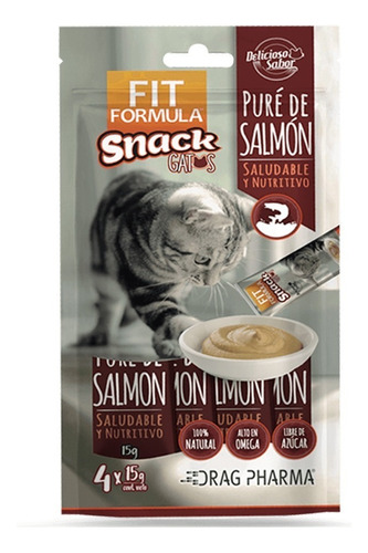 Fit Fórmula Snack Gato Puré De Salmón (4 X 15 Grs.)