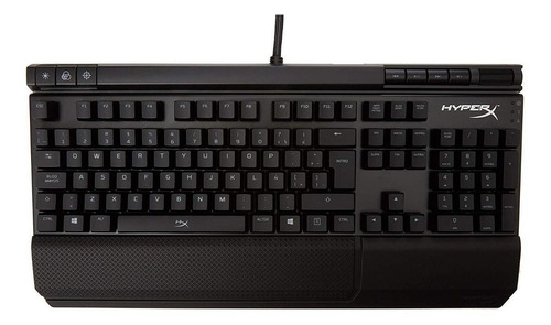 Teclado gamer HyperX Alloy Elite QWERTY Cherry MX Brown español latinoamérica color negro con luz roja