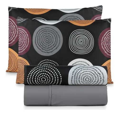 Jogo De Lençol Casal 400 Fios 4 Peças Conforto Premium Cama Mix C...