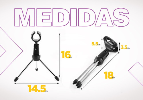 Pie Tripode Soporte Microfono Mesa + Pipeta 180° Universal