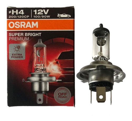 Lámpara Osram 12v H4 P43t 100/90w Super Bright Premium 