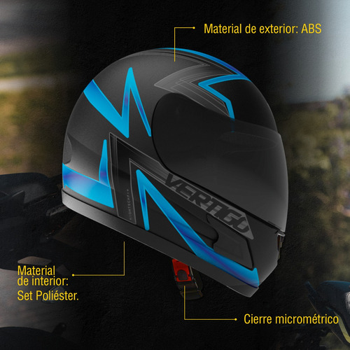 Casco Moto Vertigo Hk7solid Bolt Visor Oscuro. Tienda Oficia