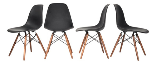 Silla Eames X4 Comedor Plastico Patas Madera Diseño Baires4