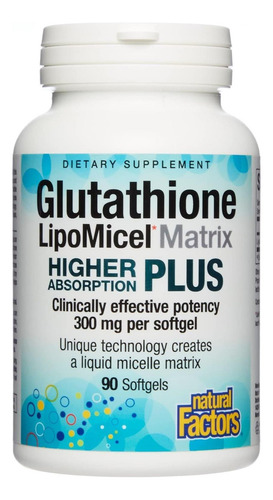 La matriz lipomicel de glutatión de Natural Factors, 300 mg, ofrece