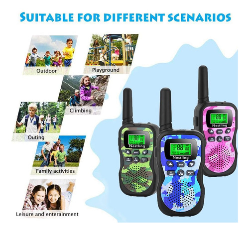 Walkie Talkies Para Niños, 22 Canales, Radio Bidireccional,