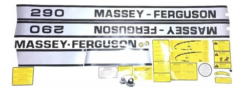 Jogo Decalque Adesivo De Lataria Trator Massey Ferguson 290