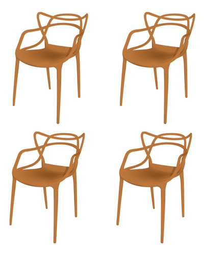 Conjunto Com 4 Cadeiras Para Sala De Estar Berrini Hf
