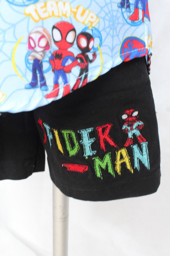 Conjunto Spiderman Niño: Playera, Moño Y Short Hombre Araña