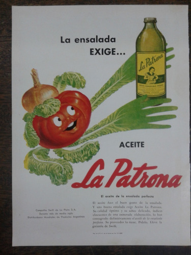 Imagen 1 de 3 de 2 Publicidades 1950 * La Patrona / Ricordi * Anverso Reverso