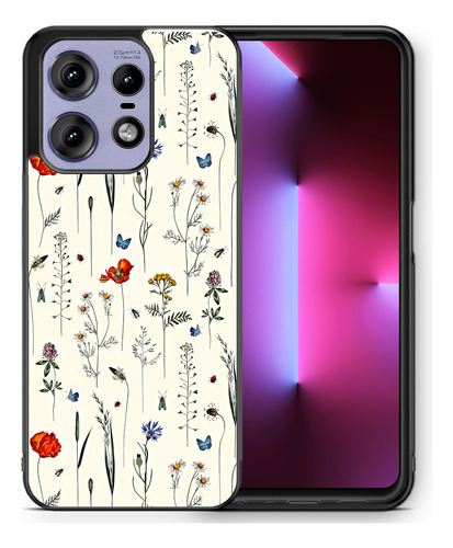 Funda Para Motorola Patron Ilustracion Flores Naturaleza