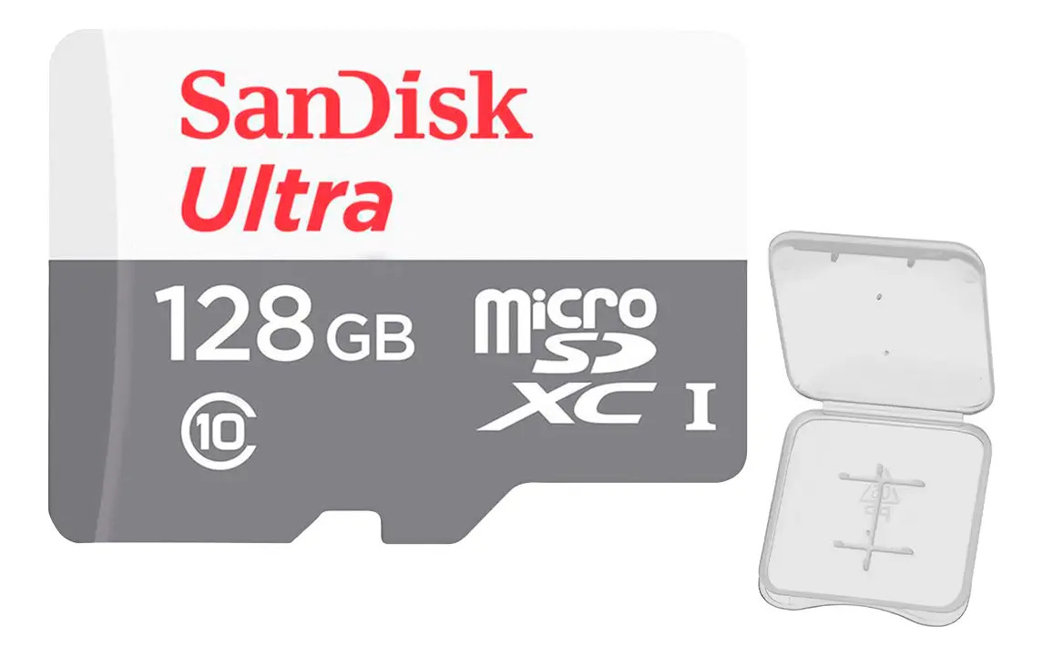 Cartão Memória Micro Sdxc 128gb Ultra 100mbs Sandisk + Case