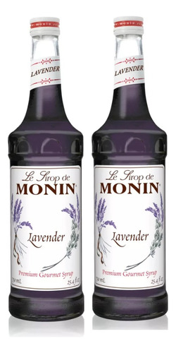 Jarabe Monin Gourmet Lavanda  Lavender Botella 750ml Pack 2 