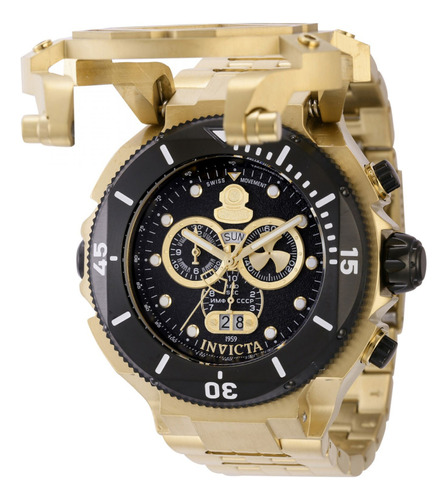 Reloj pulsera Invicta 37174, para hombre, con correa de cable, acero inoxidable color oro