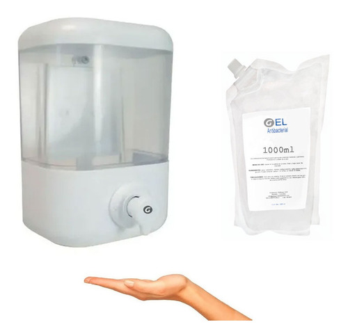 Kit Dispensador D Jabon O Gel 500ml+gel Antibacterial 1000ml